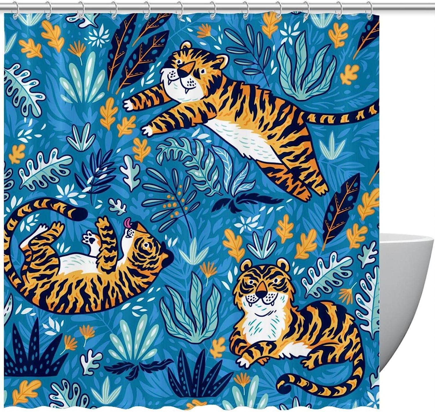 Striking Tiger Shower Curtain for Bold Bathroom Decor