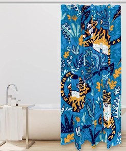 Striking Tiger Shower Curtain for Bold Bathroom Decor