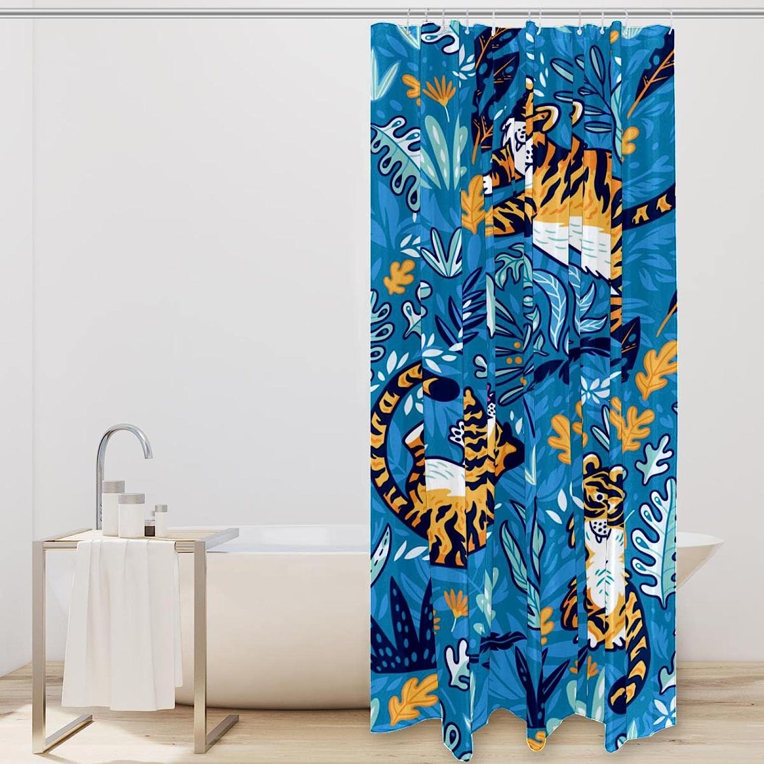 Striking Tiger Shower Curtain for Bold Bathroom Decor
