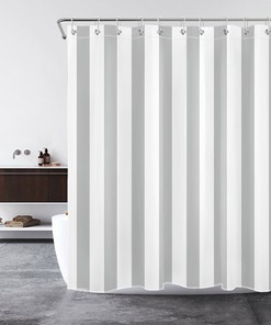 Stripe Of Life Grey White Stripe Geometric Modern Art Shower Curtain