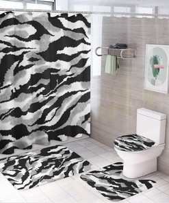Stripe Zebra Skin Shower Curtain, Waterproof Bathroom Decor by Vantaso