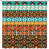Striped Aztec Shower Curtain With A Retro Tribal Theme