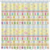 Striped Colorful Easter Egg Paper Cut Bunny Shower Curtain, Easter Theme For Bathroom Decor