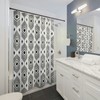 Striped Geometric Shower Curtain with Matching Bathroom Mat - Modern and Stylish Bathroom Decor