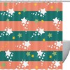 Striped Pattern Shower Curtain with Stardust and Stars Design