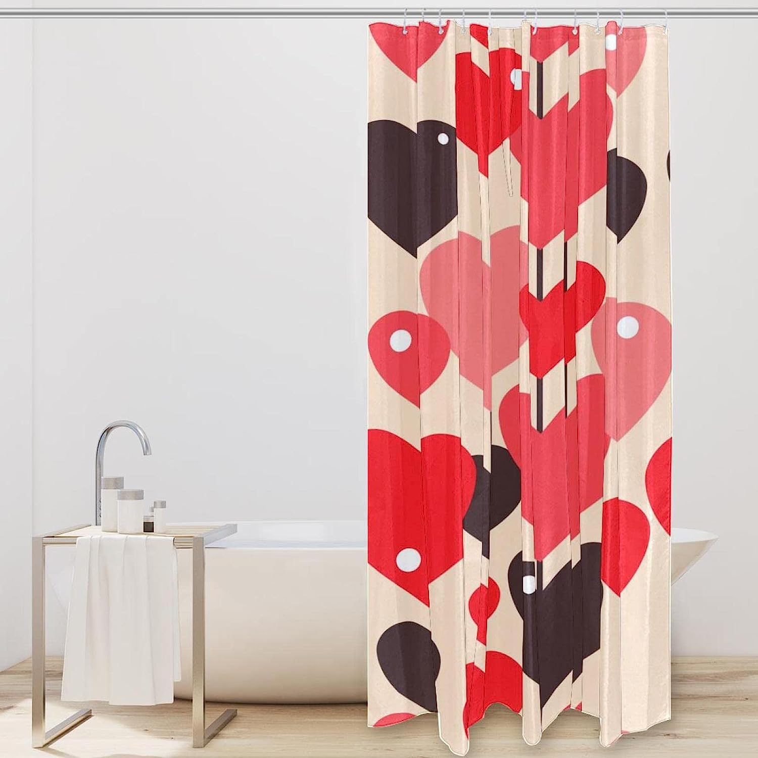 Strung Together Heart Shower Curtain For Simple And Elegant Bathroom Decor