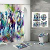 Stunning 3D Psychedelic Horse Steed Shower Curtain For Your Bathroom