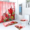 Stunning 3D Rose Flowers Butterfly Print Shower Curtain For Your Bathroom