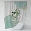 Stunning And Artsy Boho Shower Curtain In Abstract Artsy Floral Theme For Chic And Pastel Minimalist Bathroom Decor