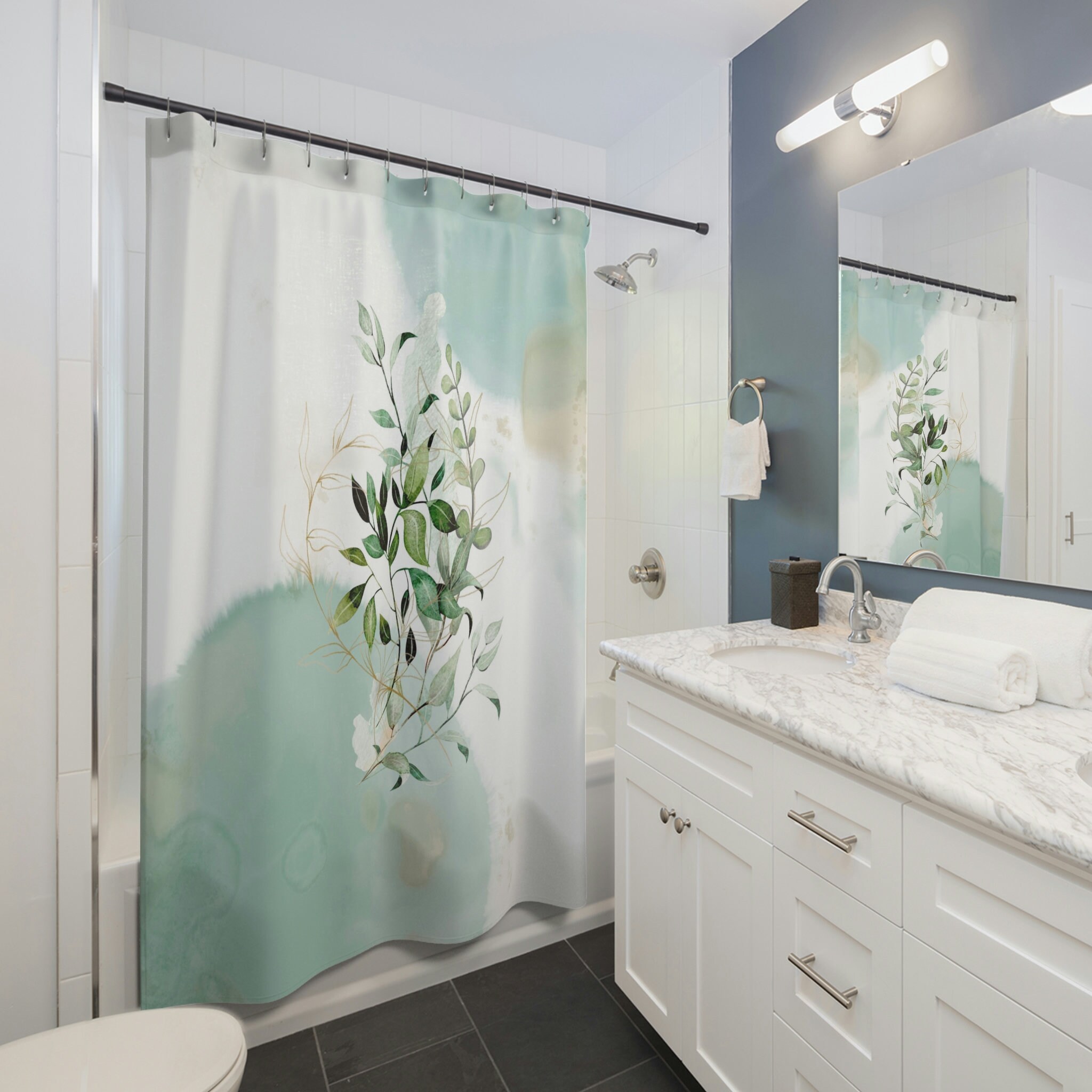 Stunning And Artsy Boho Shower Curtain In Abstract Artsy Floral Theme For Chic And Pastel Minimalist Bathroom Decor - Image 3