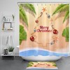 Stunning Beach Christmas Tree Shower Curtain for Nautical Bathroom Decor
