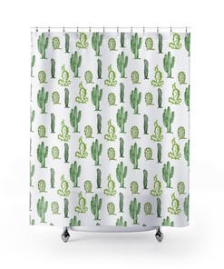 Stunning Cactus And Succulent Plant Shower Curtain For Green Desert Vibes