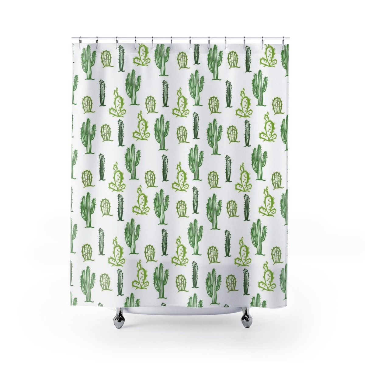 Stunning Cactus And Succulent Plant Shower Curtain For Green Desert Vibes