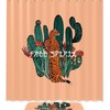 Stunning Cactus Plant And Leopard Print Waterproof Shower Curtain