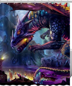 Stunning Dragon Planet Shower Curtain For A Fantastical Bathroom