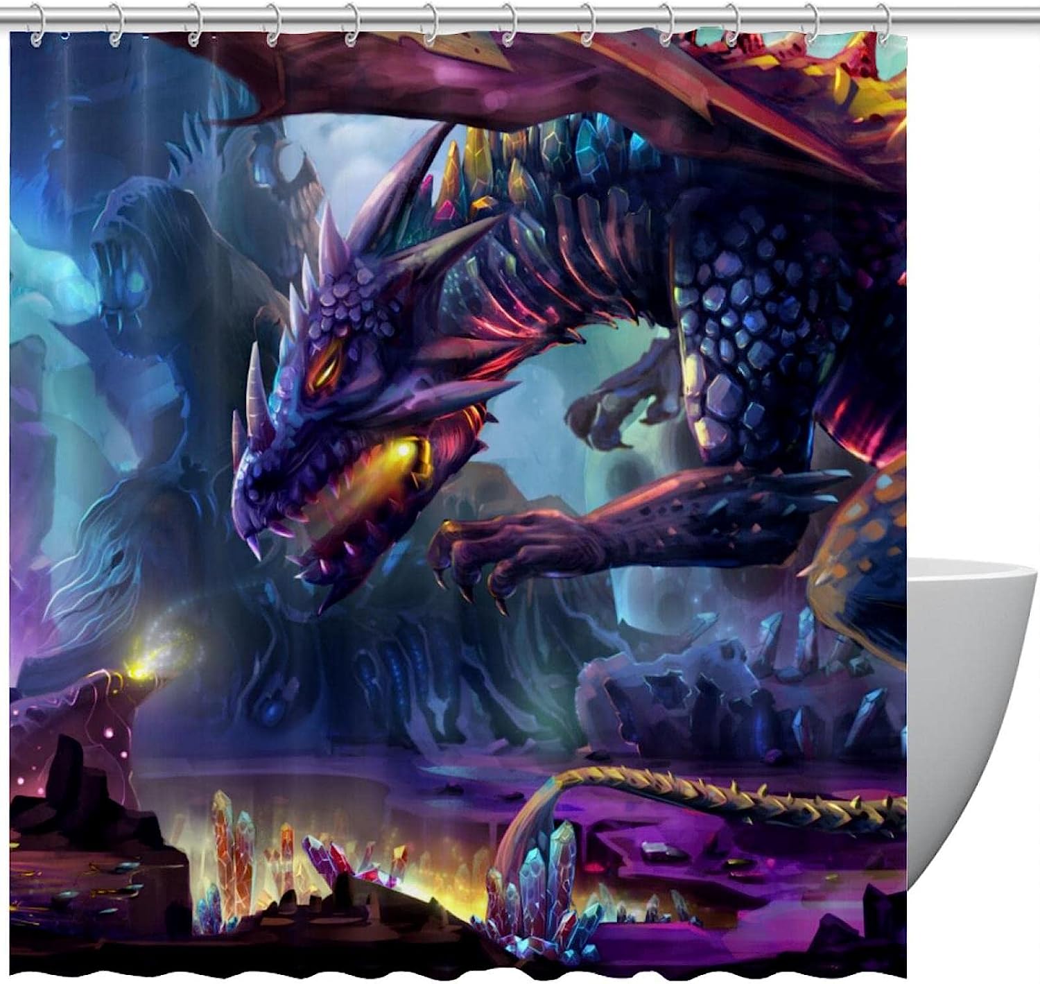 Stunning Dragon Planet Shower Curtain For A Fantastical Bathroom