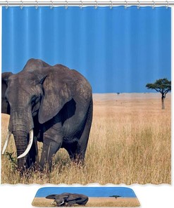 Stunning Elephant Pattern Waterproof Shower Curtain For Your Bathroom