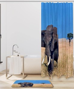 Stunning Elephant Pattern Waterproof Shower Curtain For Your Bathroom