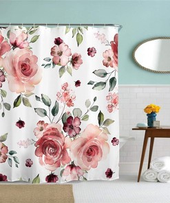 Stunning Goodbath Floral Shower Curtain With Blossoming Rose Flowers - Waterproof And Durable - Perfect For Any Bathroom