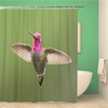 Stunning Male Anna Hummingbird Shower Curtain with Green Face - Waterproof Fabric Bathroom Decor 