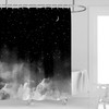 Stunning Moon Print Waterproof Fabric Shower Curtain for Bathroom Decor