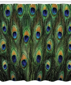 Stunning Peacock Tail Feathers Artwork Shower Curtain - Vibrant Bathroom Decor