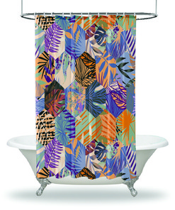Stunning Plants Palm Leaves Shower Curtain for a Refreshing Tropical Bathroom Decor 