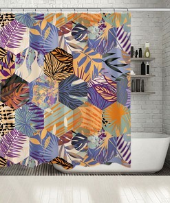 Stunning Plants Palm Leaves Shower Curtain for a Refreshing Tropical Bathroom Decor