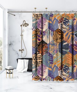 Stunning Plants Palm Leaves Shower Curtain for a Refreshing Tropical Bathroom Decor