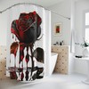 Stunning Red Rose Print Shower Curtain For A Romantic Bath