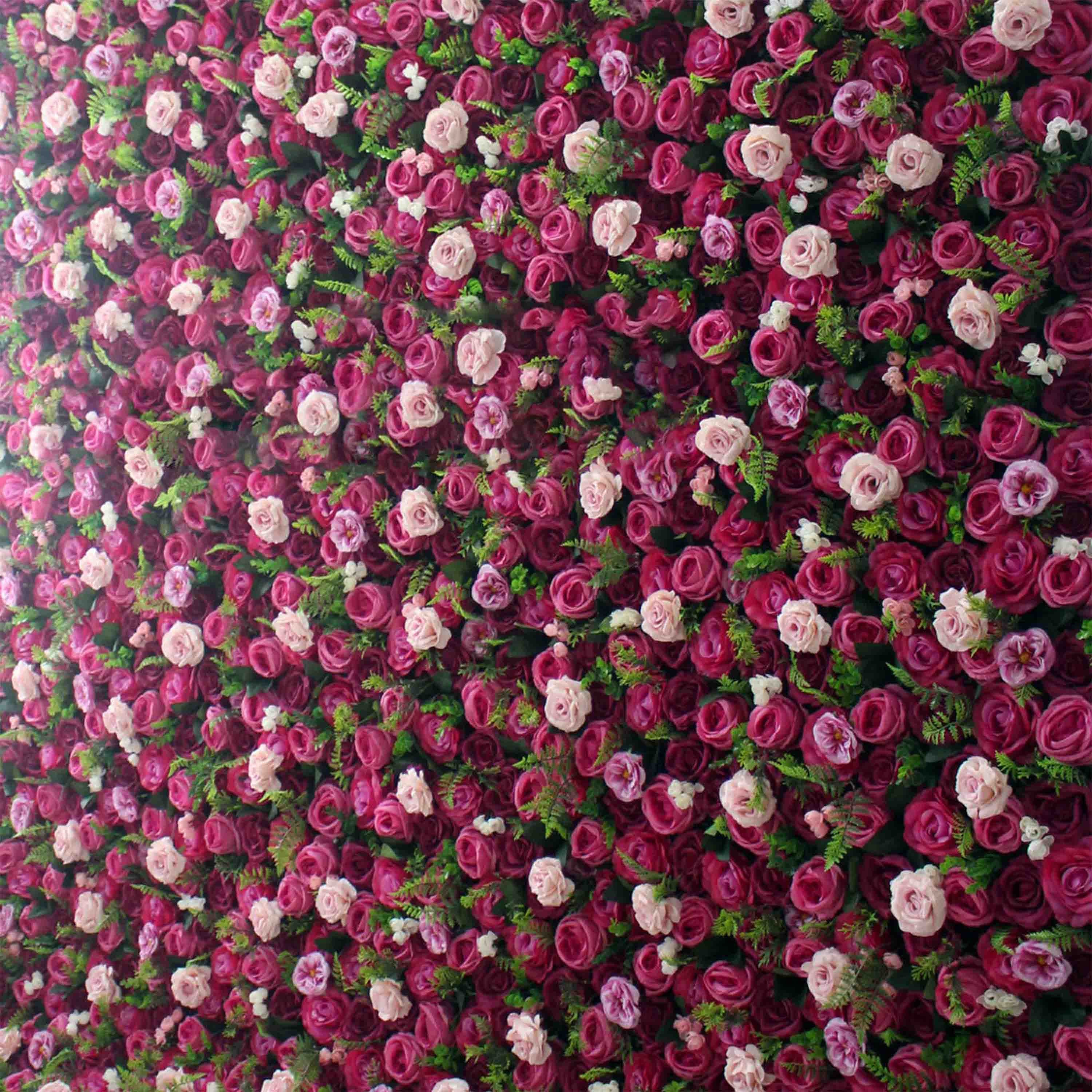 Stunning Rose Red Flowers Roll Up Curtain for Wedding or Shower Decor