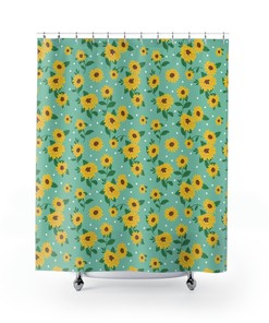 Stunning Sunflower Print Shower Curtain to Elevate Your Bathroom Style