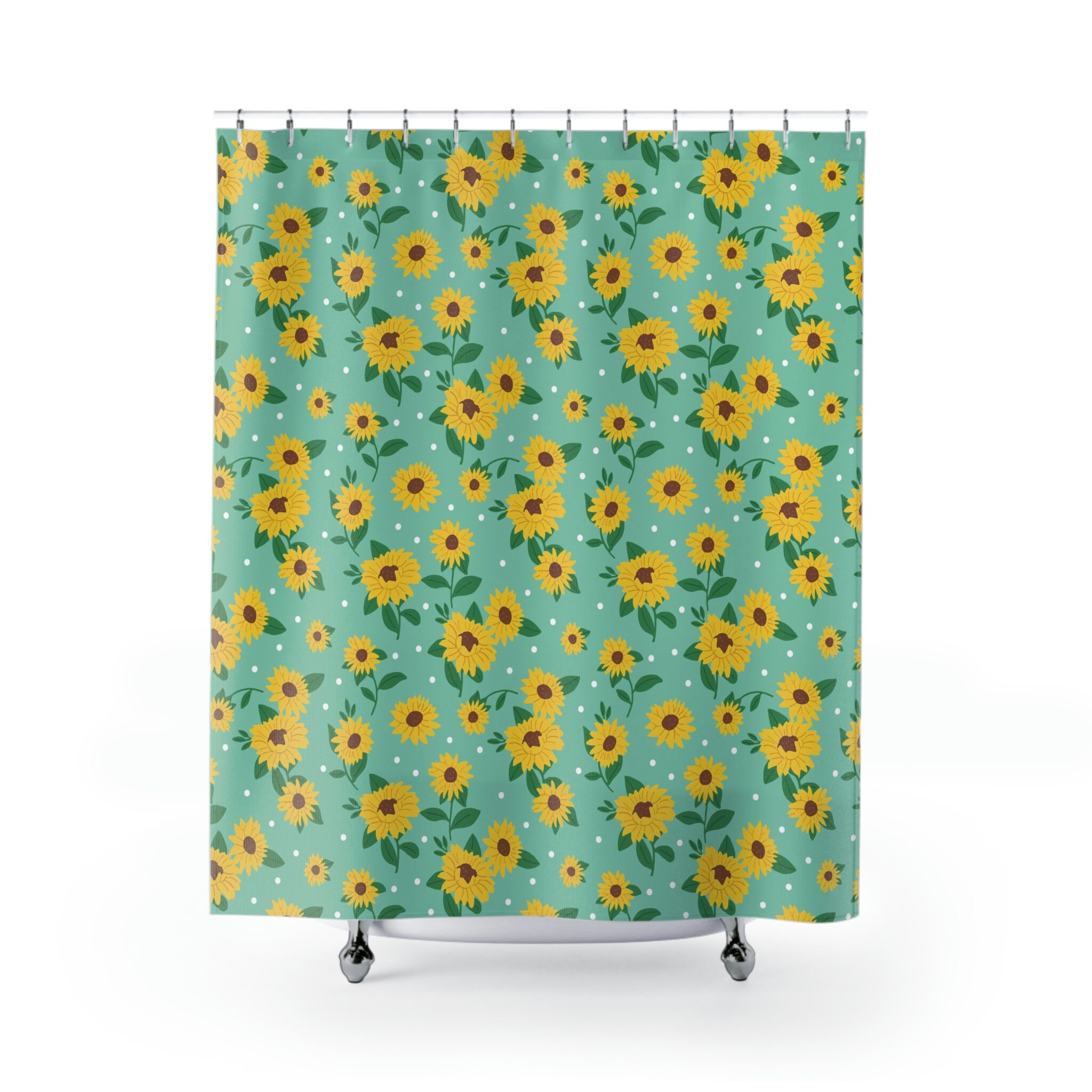 Stunning Sunflower Print Shower Curtain to Elevate Your Bathroom Style