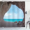 Stunning Tropic Shower Curtain with Mediterranean Beach Print 