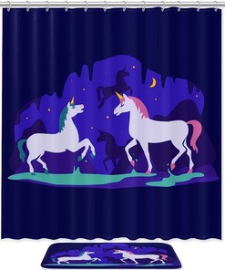 Stunning Unicorn Print Shower Curtain for Bathroom Decor