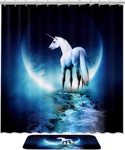 Stunning Unicorn Print Shower Curtain for Your Bathroom