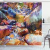 Stunning Waterfall River Scene Shower Curtain To Add Serenity To Your Bathroom