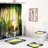 Style Cartoon Forest Elk Deer Shower Curtain - Custom Durable Fabric