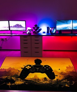 Style Game Room Decor - Video Game Room Area Rug with Customizable Text for Living Room A04