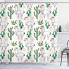 Style Llama Animal Modern Colored Image Print Hot South Desert Plant Cacti Pattern Shower Curtain