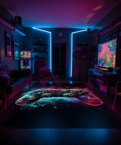 Style Your Boy's Room with Game Bathroom Rug Set - Personalized Gaming Rugs for Boys Bedrooms
