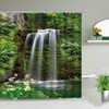 Stylish And Natural Scenery 3D Waterfall Landscape Shower Curtain For Home Bathroom
