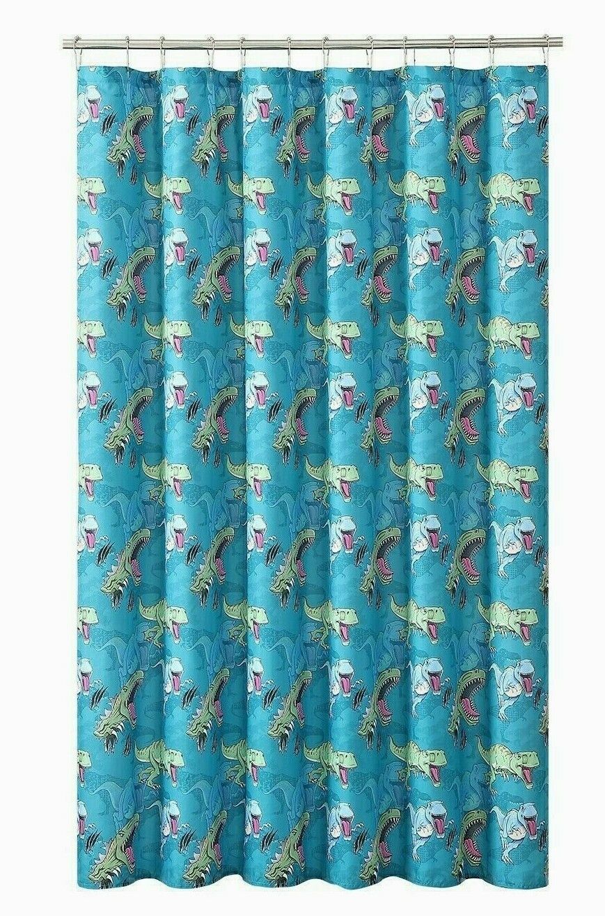 Stylish And Striking Dinosaur Roar Shower Curtain With A Unique And Modern Design For A Chic Bathroom