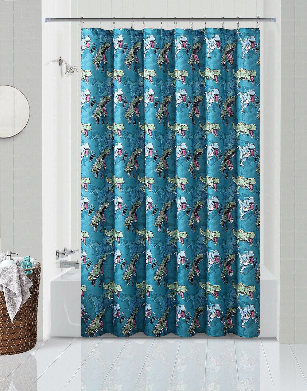 Stylish And Striking Dinosaur Roar Shower Curtain With A Unique And Modern Design For A Chic Bathroom - Image 2