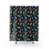 Stylish And Vibrant Dinosaur In Space Shower Curtain For Kids And Children'S Bathroom Decor