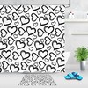 Stylish Black And White Heart Pattern Shower Curtain For A Modern Bathroom Decor