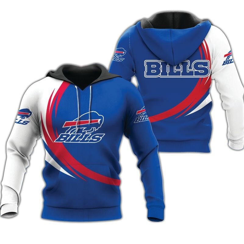 Stylish Buffalo Bills Hoodie With Unique Curve Graphic Design For Fans