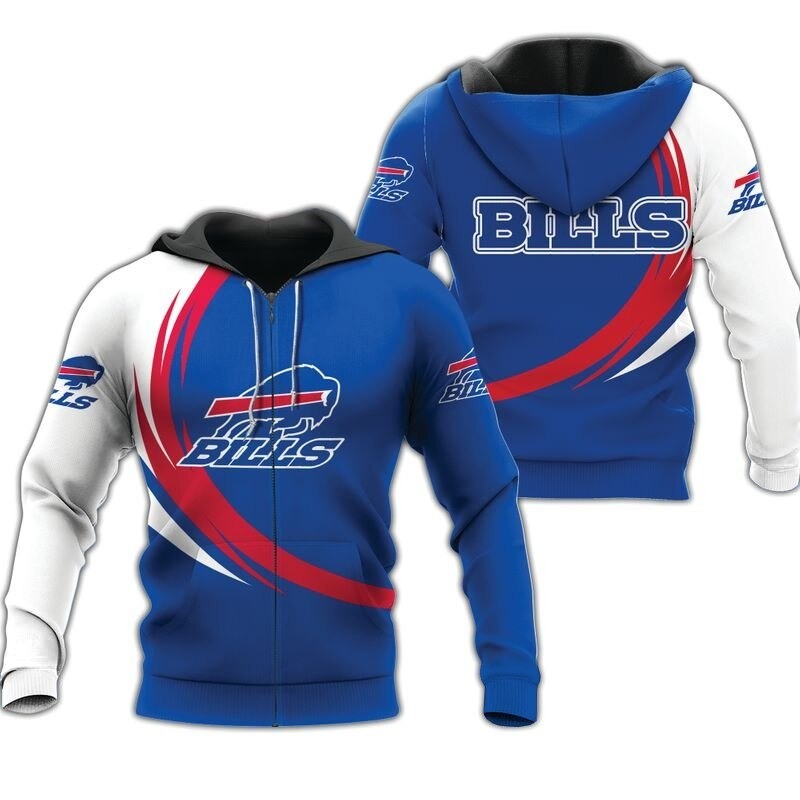 Stylish Buffalo Bills Hoodie With Unique Curve Graphic Design For Fans