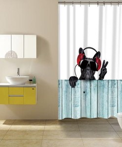 Stylish Dog Shower Curtain For Modern Bathroom - Home Textiles