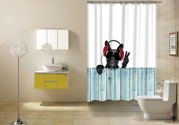 Stylish Dog Shower Curtain For Modern Bathroom - Home Textiles